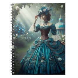 Steampunk Vintage Viktorianische Dame im Garten Notizblock