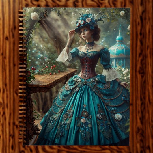 Steampunk Vintage Viktorianische Dame im Garten Planer