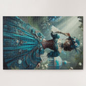 Steampunk Vintage viktorianische Gartendame Puzzle (Horizontal)