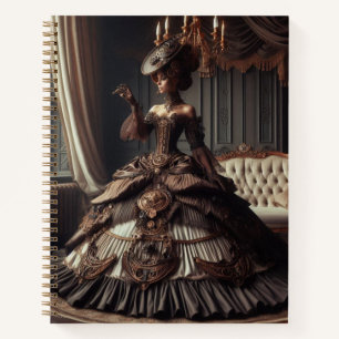 Steampunk-Vintage viktorianische graue Dame Notizblock