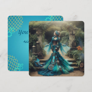 Steampunk Vintage Viktorianische Lady Aquamarin Me Einladung