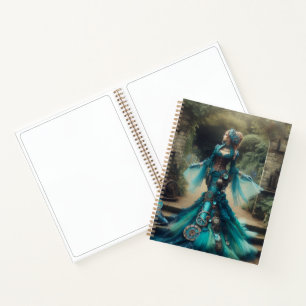 Steampunk Vintage Viktorianische Lady Aquamarin Me Notizblock