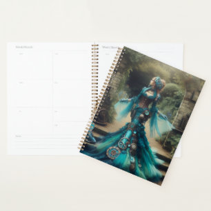 Steampunk Vintage Viktorianische Lady Aquamarin Me Planer