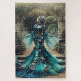 Steampunk Vintage Viktorianische Lady Aquamarin Me Puzzle