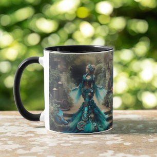Steampunk Vintage Viktorianische Lady Aquamarin Me Tasse