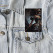 Steampunk Vintage Viktorianische Lady Black Raven Button (Insitu)