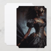 Steampunk Vintage Viktorianische Lady Black Raven Einladung (Vorne/Hinten)