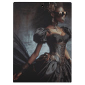 Steampunk Vintage Viktorianische Lady Black Raven Klemmbrett (Rückseite)