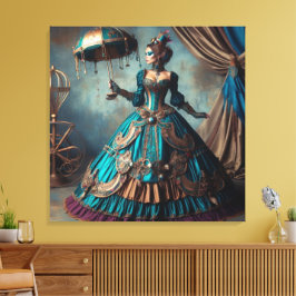 Steampunk Vintage Viktorianische Lady Circus Perfo Leinwanddruck