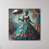 Steampunk Vintage Viktorianische Lady Circus Perfo Leinwanddruck (Vorderseite)
