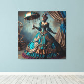 Steampunk Vintage Viktorianische Lady Circus Perfo Leinwanddruck (Insitu (Holzboden))