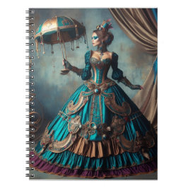 Steampunk Vintage Viktorianische Lady Circus Perfo Notizblock