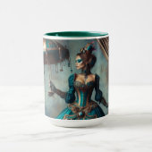 Steampunk Vintage Viktorianische Lady Circus Perfo Tasse (Zentrum)