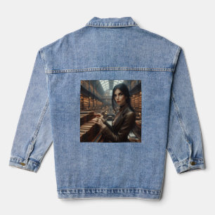 Steampunk Vintage Viktorianische Lady Librarian Jeansjacke