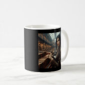 Steampunk Vintage Viktorianische Lady Librarian Kaffeetasse (VorderseiteRechts)