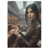 Steampunk Vintage Viktorianische Lady Librarian Klemmbrett (Rückseite)