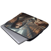 Steampunk Vintage Viktorianische Lady Librarian Laptopschutzhülle (Vorne Knopf)