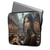 Steampunk Vintage Viktorianische Lady Librarian Laptopschutzhülle (Vorderseite Links)