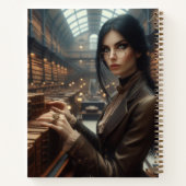 Steampunk Vintage Viktorianische Lady Librarian Notizblock (Rückseite)