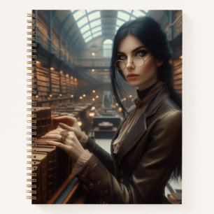 Steampunk Vintage Viktorianische Lady Librarian Notizblock