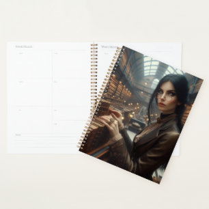 Steampunk Vintage Viktorianische Lady Librarian Planer