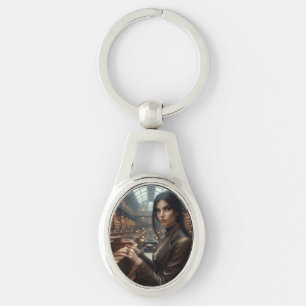 Steampunk Vintage Viktorianische Lady Librarian Schlüsselanhänger