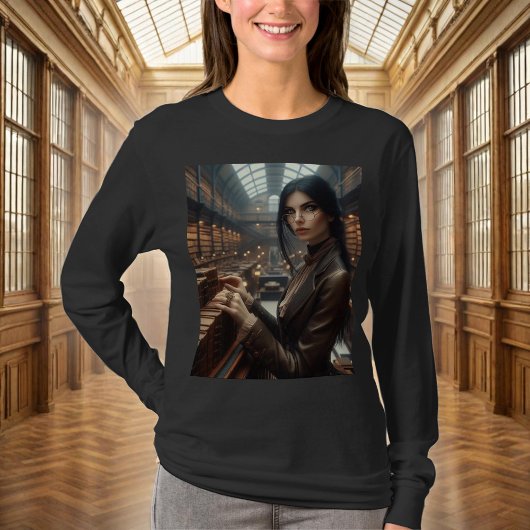 Steampunk Vintage Viktorianische Lady Librarian T-Shirt