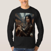 Steampunk Vintage Viktorianische Lady Librarian T-Shirt (Vorderseite)