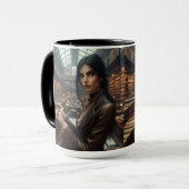 Steampunk Vintage Viktorianische Lady Librarian Tasse (Vorderseite Links)