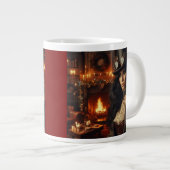 Steampunk Vintage Viktorianische Lady Weihnachten Jumbo-Tasse (Vorderseite Rechts)