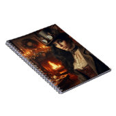 Steampunk Vintage Viktorianische Lady Weihnachten  Notizblock (Rechte Seite)
