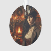 Steampunk Vintage Viktorianische Lady Weihnachten  Ornament (Vorderseite)