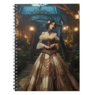 Steampunk Vintage Viktorianische Mondlicht Lady Notizblock