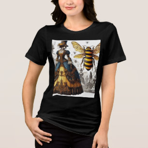 Steampunk Vintage viktorianisches Königinnenbienen Tri-Blend Shirt
