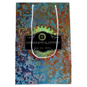 Steampunk Vintage Wedding Personalisiert Mittlere Geschenktüte (Rückseite)