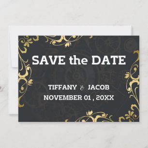 Steampunk-Vintage-Zahnräder Save-the-Date-Einladun Einladung