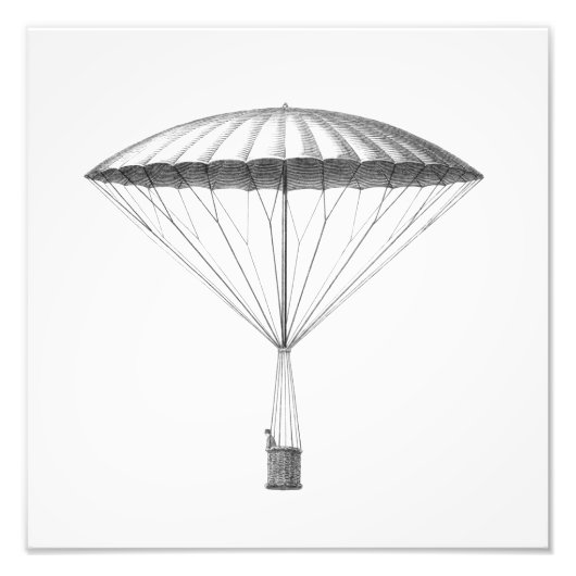 Steampunk Vintager Heißluftballon Zeichnend Fotodruck (Vorne)