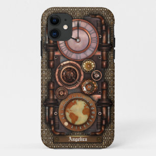 Steampunk Vintager Timepiece #1C iPhone 11 Hülle