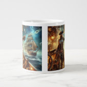 Steampunk Vintager Viktorianischer Ozeanraum Jumbo-Tasse (Vorderseite)