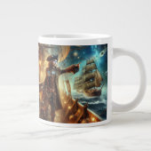Steampunk Vintager Viktorianischer Ozeanraum Jumbo-Tasse (Rechts)