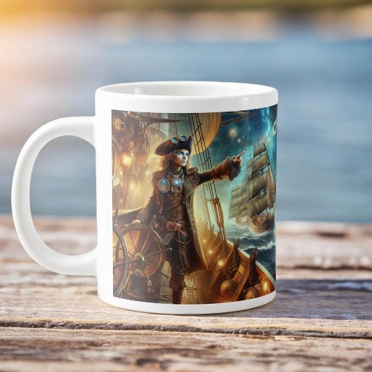Steampunk Vintager Viktorianischer Ozeanraum Jumbo-Tasse