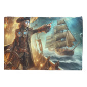 Steampunk Vintager Viktorianischer Ozeanraum Kissenbezug (Rückseite-Links)