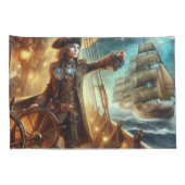 Steampunk Vintager Viktorianischer Ozeanraum Kissenbezug (Rückseite-Rechts)