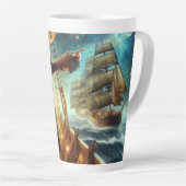 Steampunk Vintager Viktorianischer Ozeanraum Milchtasse (Rechte Ecke)