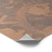 Steampunk Vintages Herz aus Metallgetrieben Poster (Ecke)