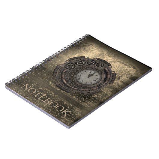 Steampunk Vintages Uhrtimepiece-Notizbuch Notizblock (Linke Seite)