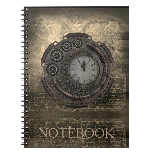 Steampunk Vintages Uhrtimepiece-Notizbuch Notizblock (Vorderseite)
