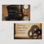 Steampunk Visitenkarten (Fronten-und Visitenkarte (Vorne/Hinten)