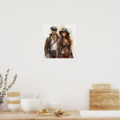 Steampunk-Wachsamkeit Furchtlose Entdecker Kunst Poster (Küche)