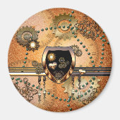 Steampunk, wahres Schild mit Herzen Magnet (Vorne)